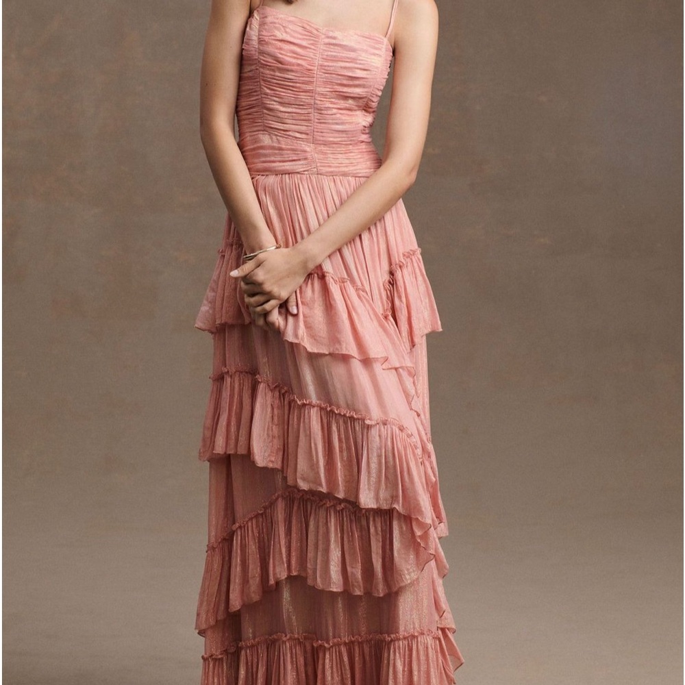 BHLDN Pink Layered Dress